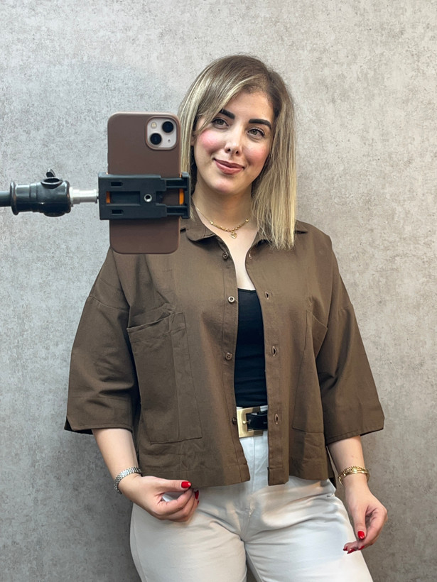 شومیز باکسی لینن جلو کوتاه پشت بلند